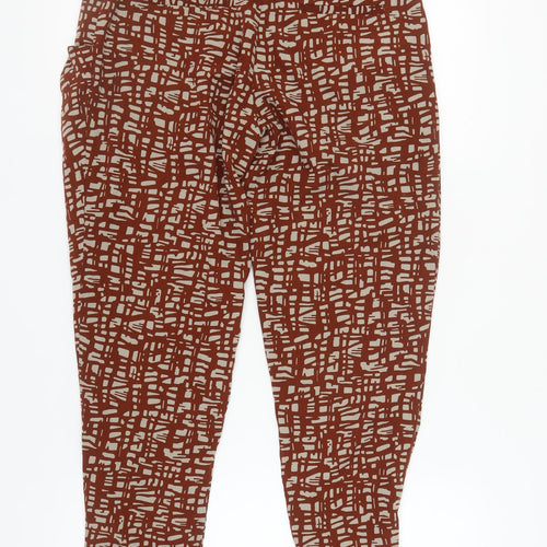 Next Women's Brown Geometric Trousers Size 10