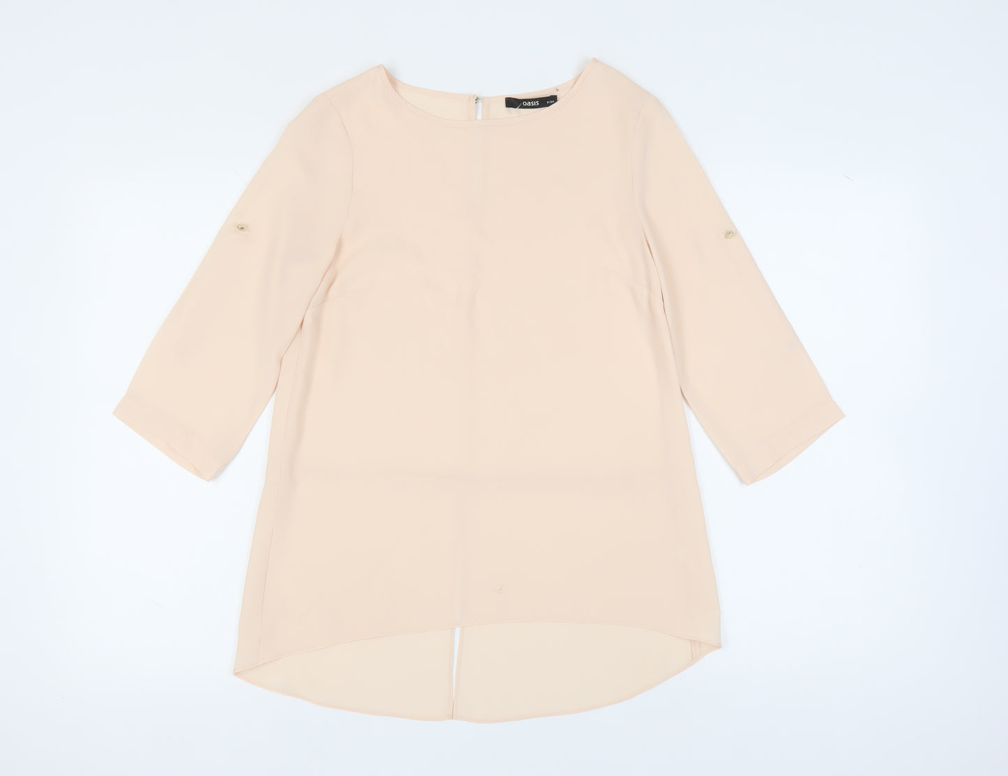 Oasis Women's Beige 3/4 Sleeve Blouse Size 8