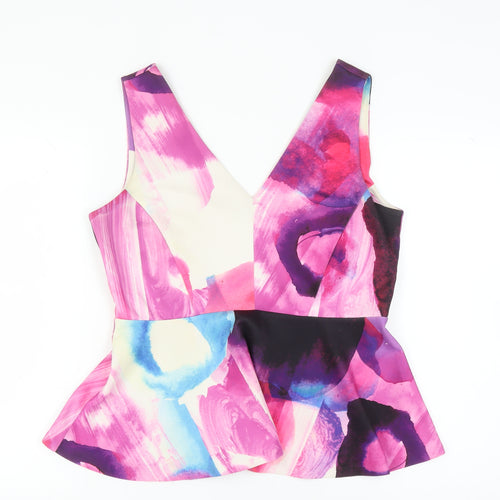 H&M Women's Multicoloured V-Neck Tank Top, Size 12
