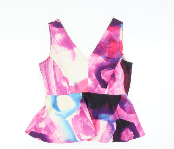 H&M Women's Multicoloured V-Neck Tank Top, Size 12