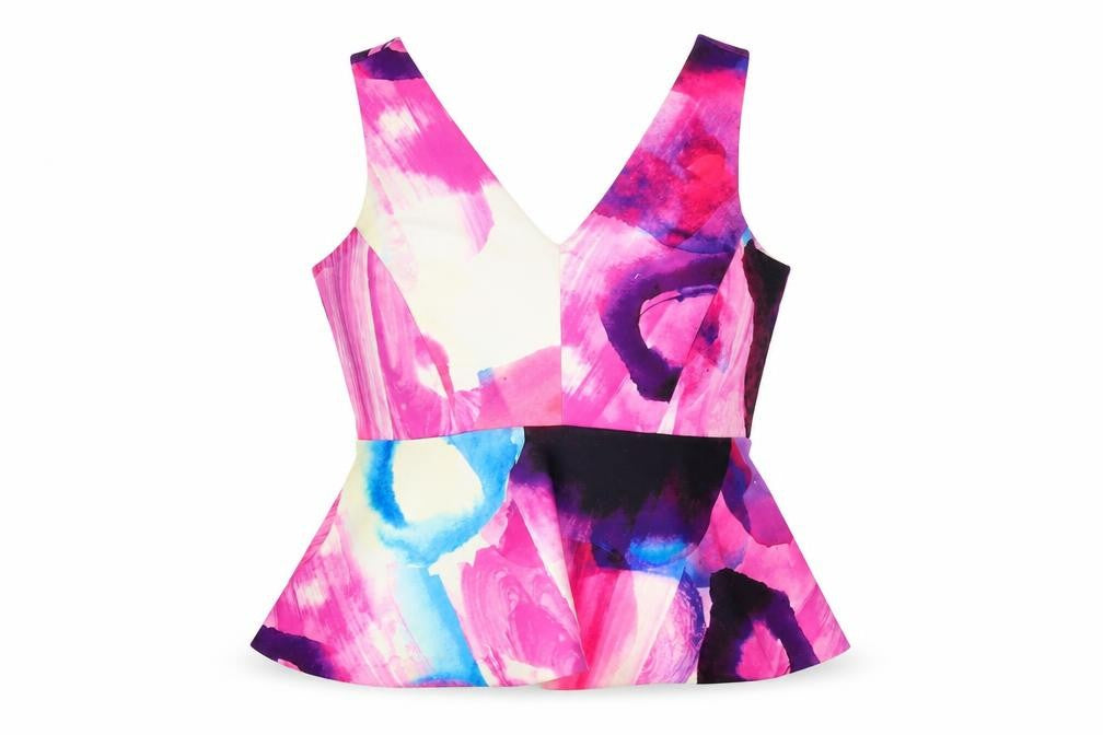 Front view of H&M Women's Multicoloured V-Neck Tank Top, size 12