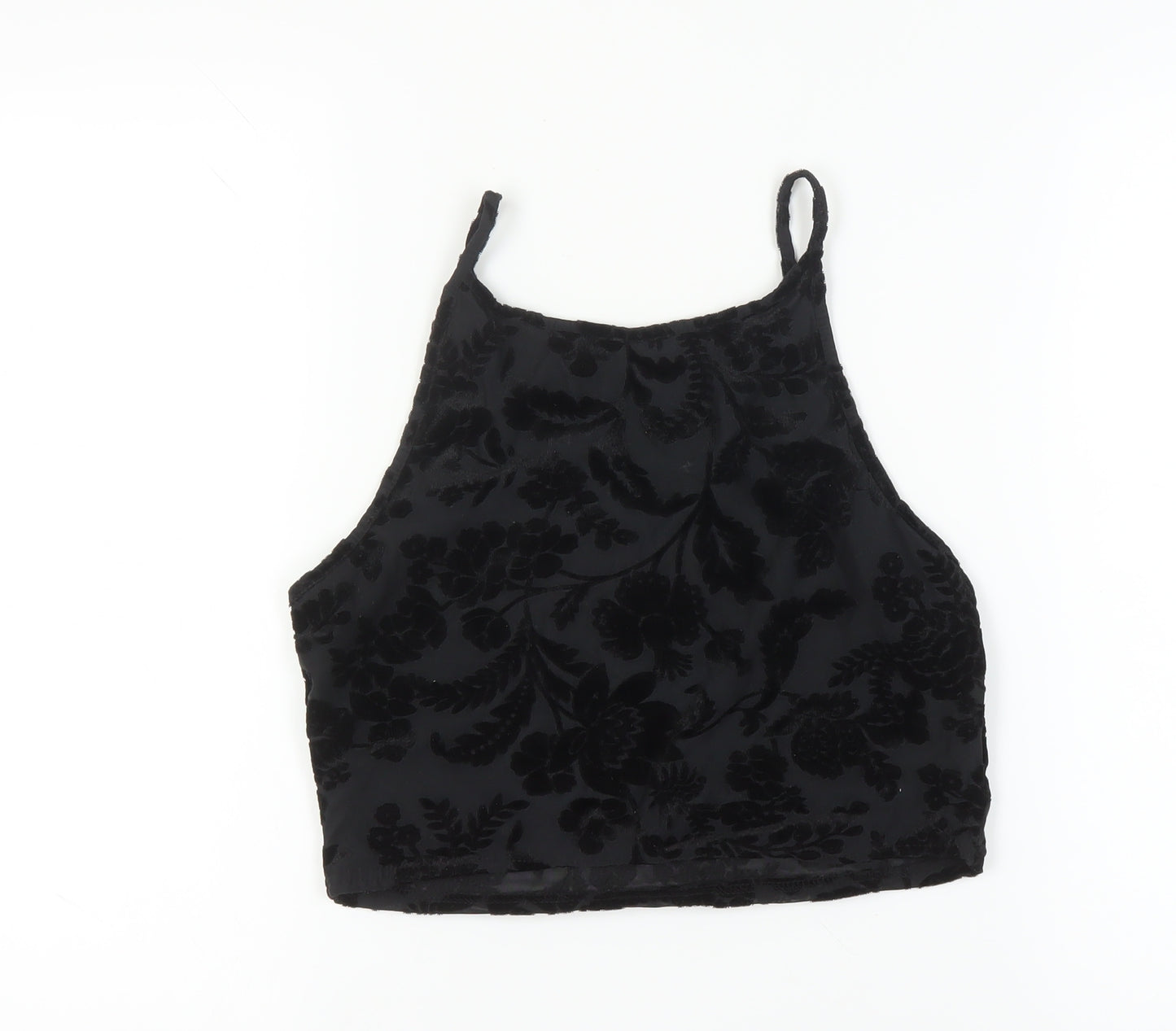 Pins and Needles Black Velvet Floral Camisole Tank Top - Women L