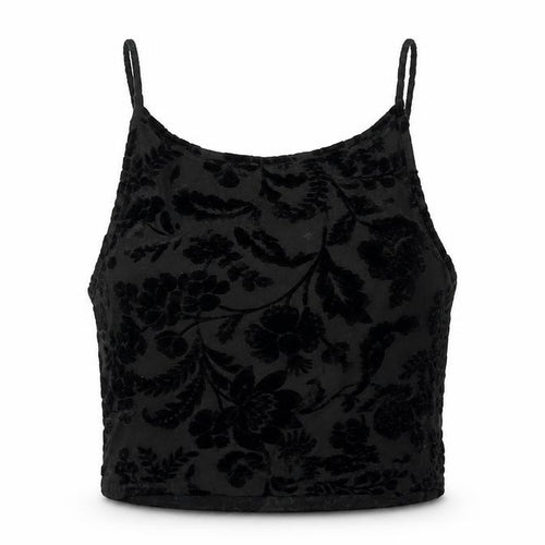Pins and Needles Black Velvet Floral Camisole Tank Top - Women L