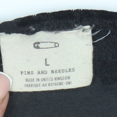 Pins and Needles Black Velvet Floral Camisole Tank Top - Women L