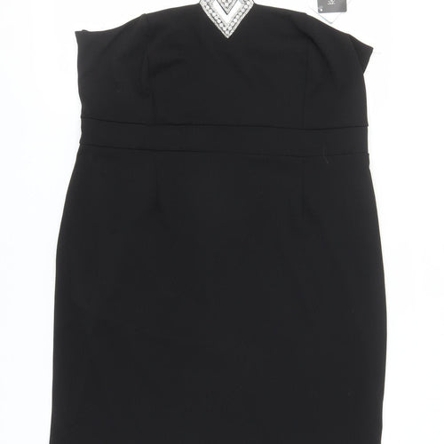 Kaleidoscope Black Womens Strapless Size 20 Dress