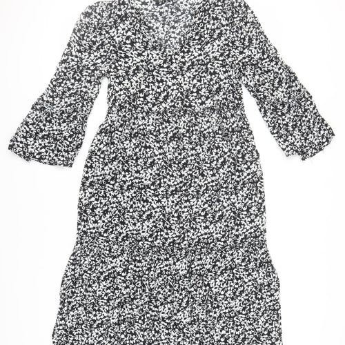 ZARA Women's Black Floral Midi Dress XS
