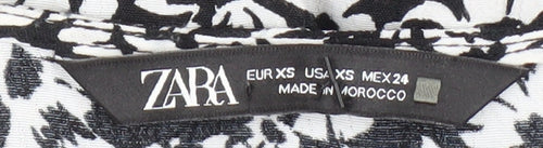 ZARA Women's Black Floral Midi Dress XS