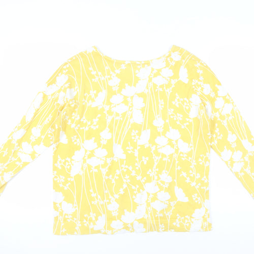 Laura Ashley Women's Yellow Floral Pullover Jumper Size 12