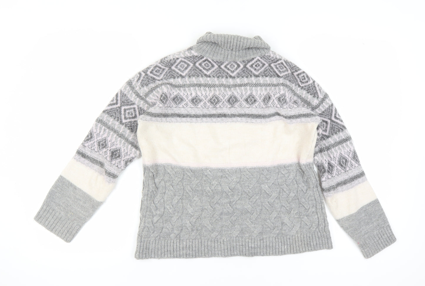 Marks and Spencer Women's Grey Argyle Pullover Jumper S