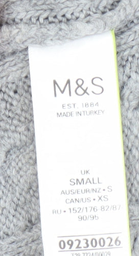 Marks and Spencer Women's Grey Argyle Pullover Jumper S