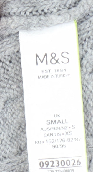 Marks and Spencer Women's Grey Argyle Pullover Jumper S