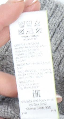 Marks and Spencer Women's Grey Argyle Pullover Jumper S
