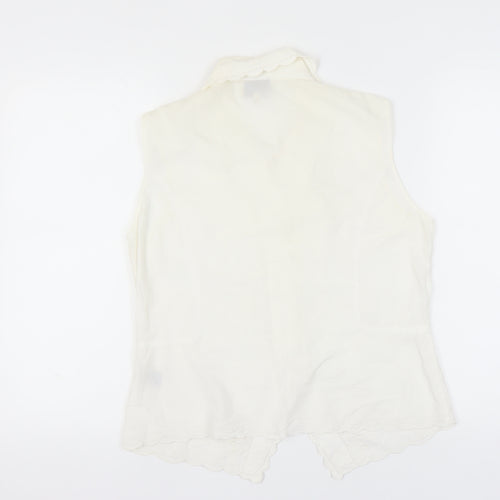 Monsoon Women's White Sleeveless Blouse Size 16