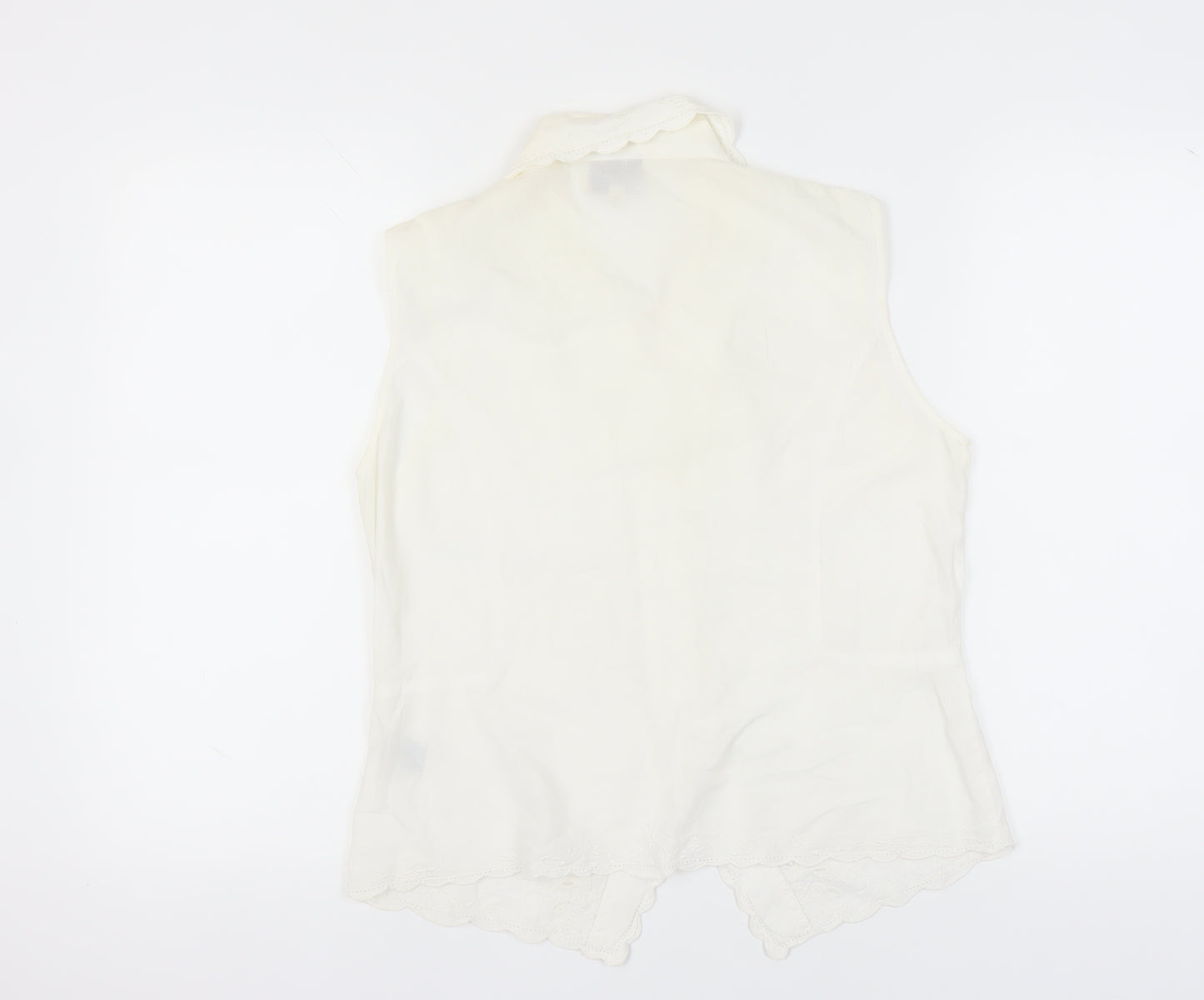 Monsoon Women's White Sleeveless Blouse Size 16