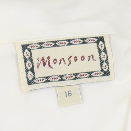 Monsoon Women's White Sleeveless Blouse Size 16