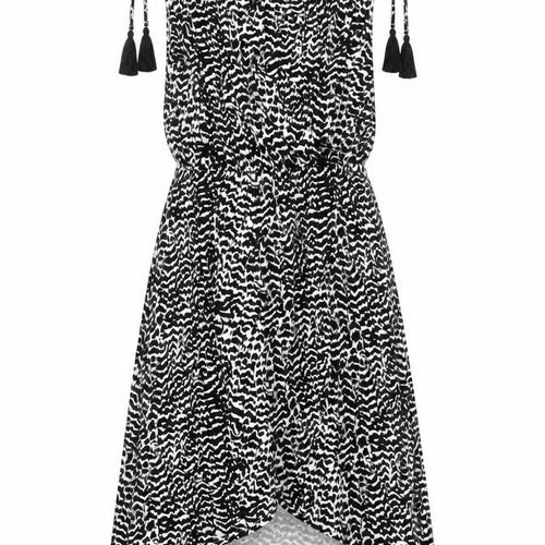 Marks and Spencer Women's Black Animal Print Dress - Size 12