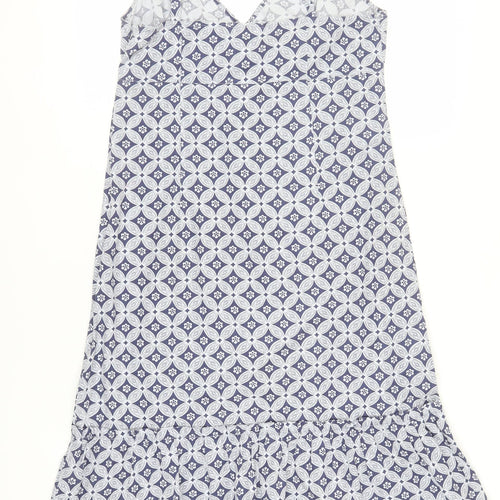 Next Women's Blue Geometric Strappy Dress Size 14