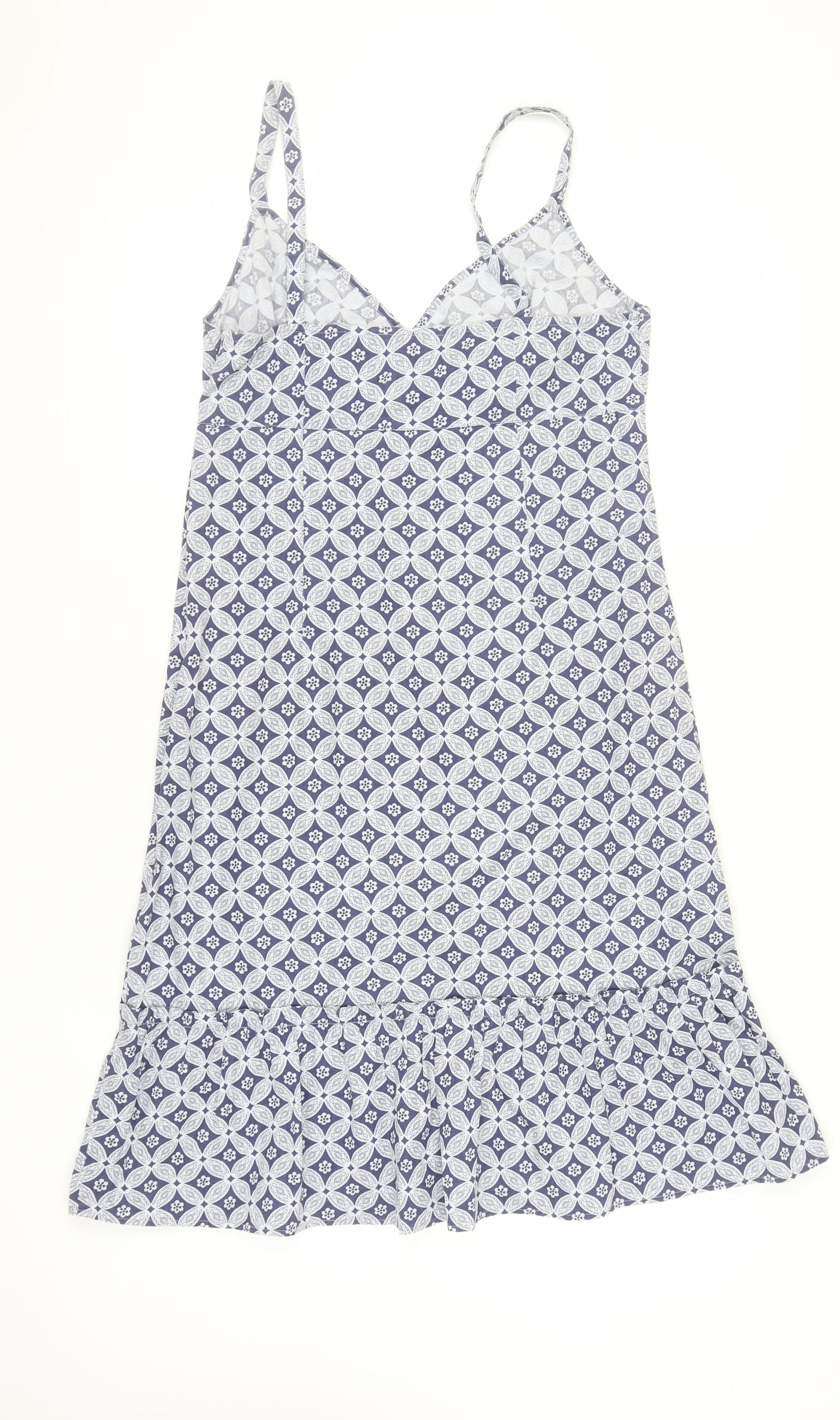 Next Women's Blue Geometric Strappy Dress Size 14