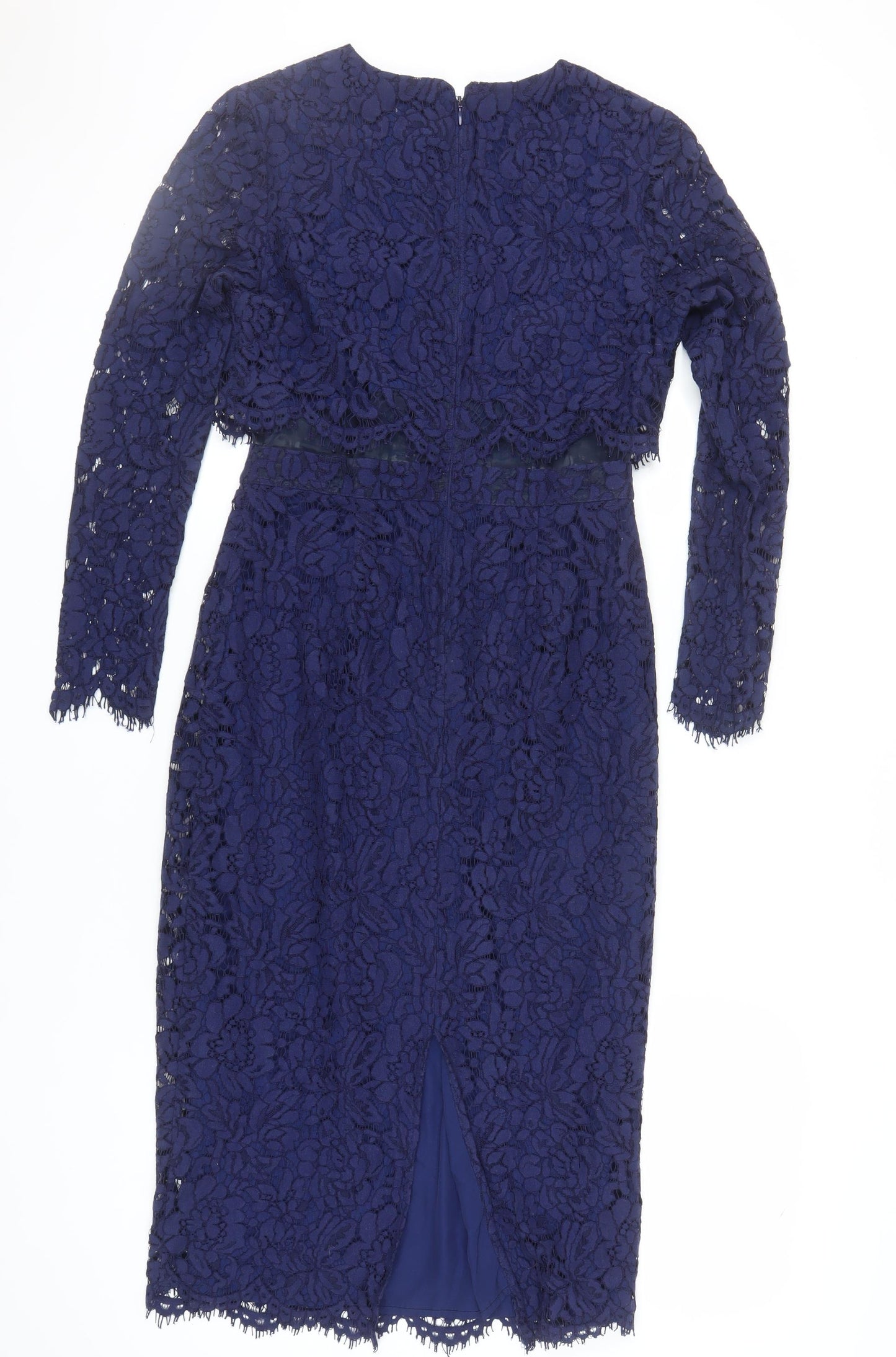 ASOS Blue Floral Lace Dress, Women, UK 10, Long Sleeve