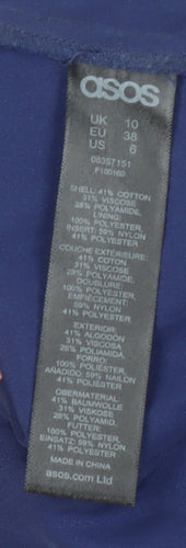 ASOS Blue Floral Lace Dress, Women, UK 10, Long Sleeve