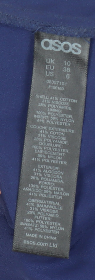 ASOS Blue Floral Lace Dress, Women, UK 10, Long Sleeve