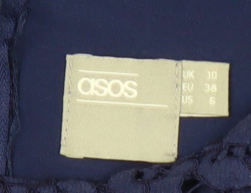 ASOS Blue Floral Lace Dress, Women, UK 10, Long Sleeve