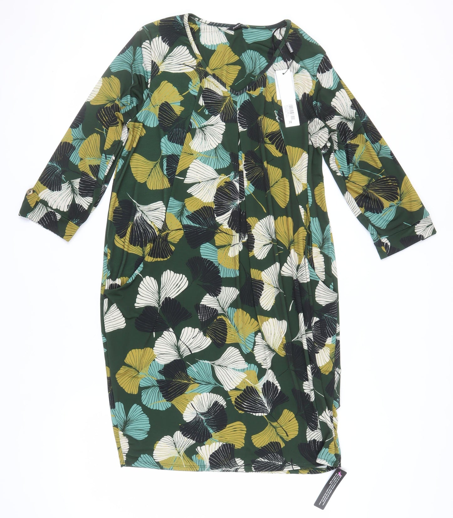 Roman Women's Multicoloured Floral Dress Size 14