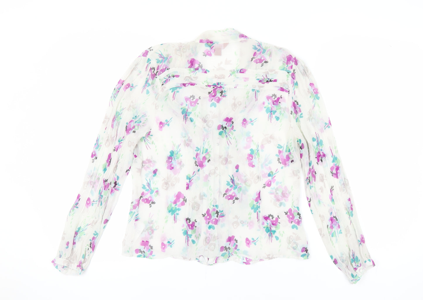 Monsoon Women's Floral Chiffon Blouse, Size 16, Multicoloured