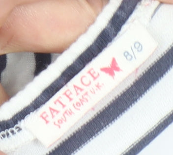 FatFace Girls Navy Stripe Playsuit 8/9 Lightweight Cotton