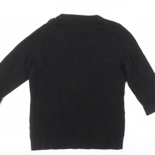 Tommy Hilfiger Women's Black Sequin XL Pullover Jumper
