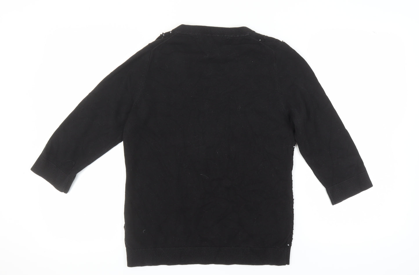 Tommy Hilfiger Women's Black Sequin XL Pullover Jumper