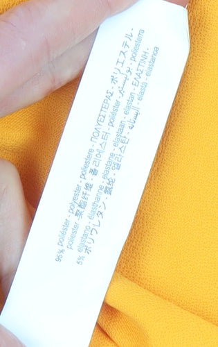 Zara Women's Yellow Shirt Dress M Collared Long Sleeve