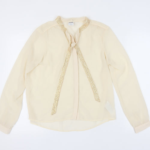 Vero Moda Women's Beige Sequin Blouse Medium