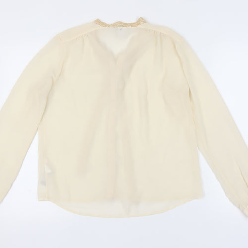 Vero Moda Women's Beige Sequin Blouse Medium