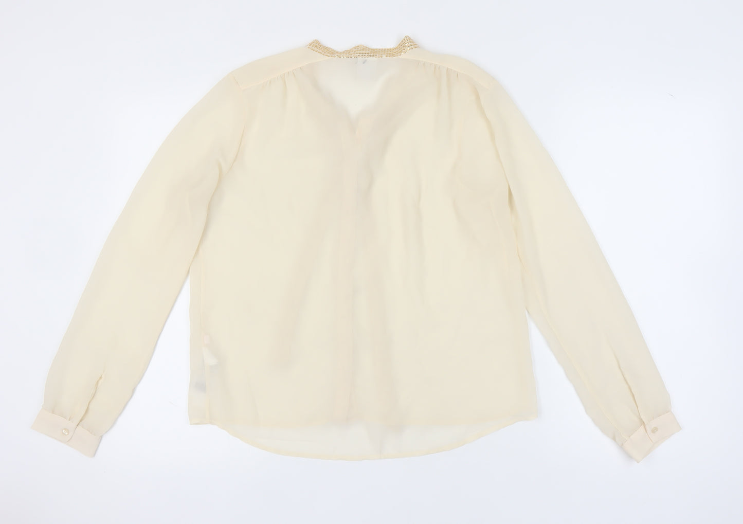 Vero Moda Women's Beige Sequin Blouse Medium