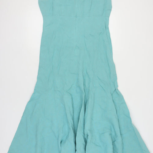 Lands' End Women's Blue Linen Summer Dress UK 12