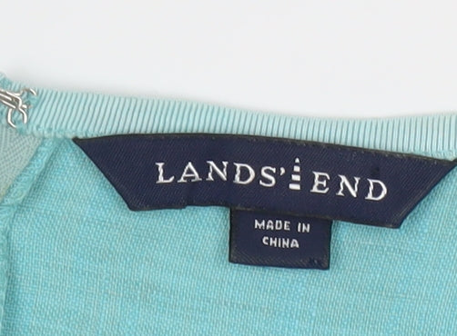 Lands' End Women's Blue Linen Summer Dress UK 12