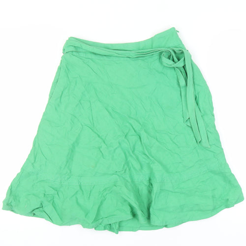Zara Women Green Linen Skirt M