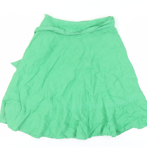 Zara Women Green Linen Skirt M