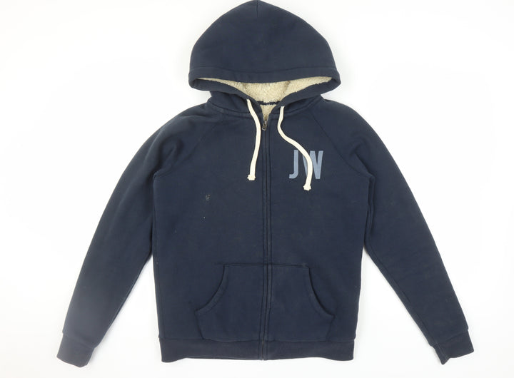Jack Wills Women's Blue Full Zip Hoodie - Size 12