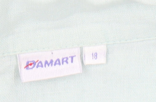 Damart Women's Blue Linen Button-Up Shirt Size 18