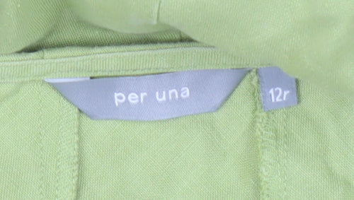 Per Una Women's Green Floral Slip Dress - Size 12