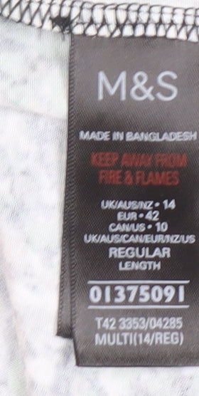 Marks and Spencer Multicoloured Dress for Women, Size 14