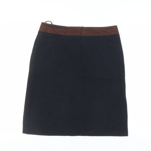 Laura Ashley Women's Black Pencil Skirt, Size 12, Elegant Zip