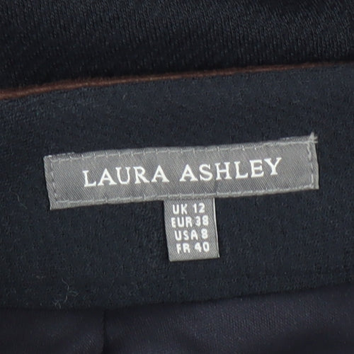 Laura Ashley Women's Black Pencil Skirt, Size 12, Elegant Zip