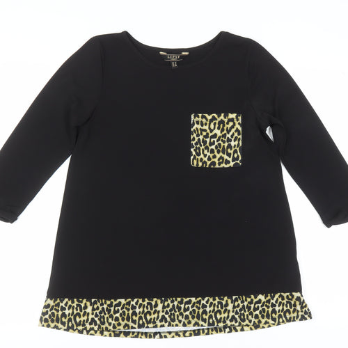 Lipsy Women's Black Animal Print Tunic - Size 10