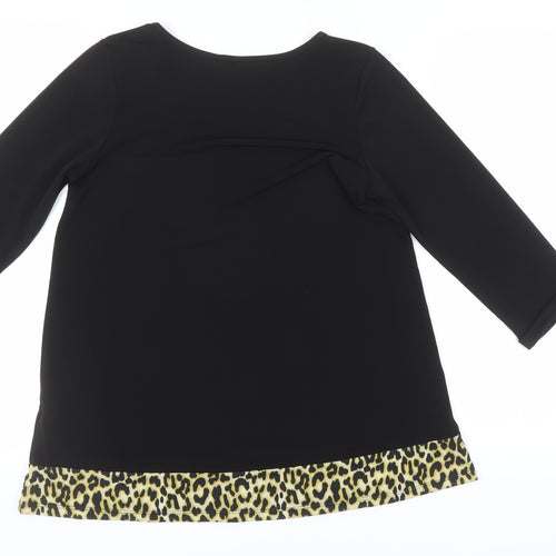 Lipsy Women's Black Animal Print Tunic - Size 10