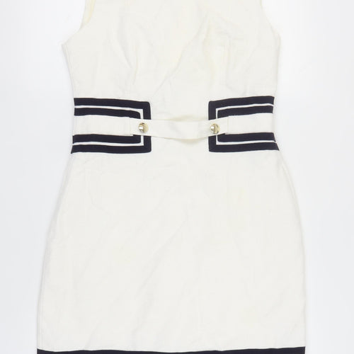 Hobbs Women's White Sheath Dress - Elegant Size 14