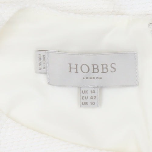 Hobbs Women's White Sheath Dress - Elegant Size 14