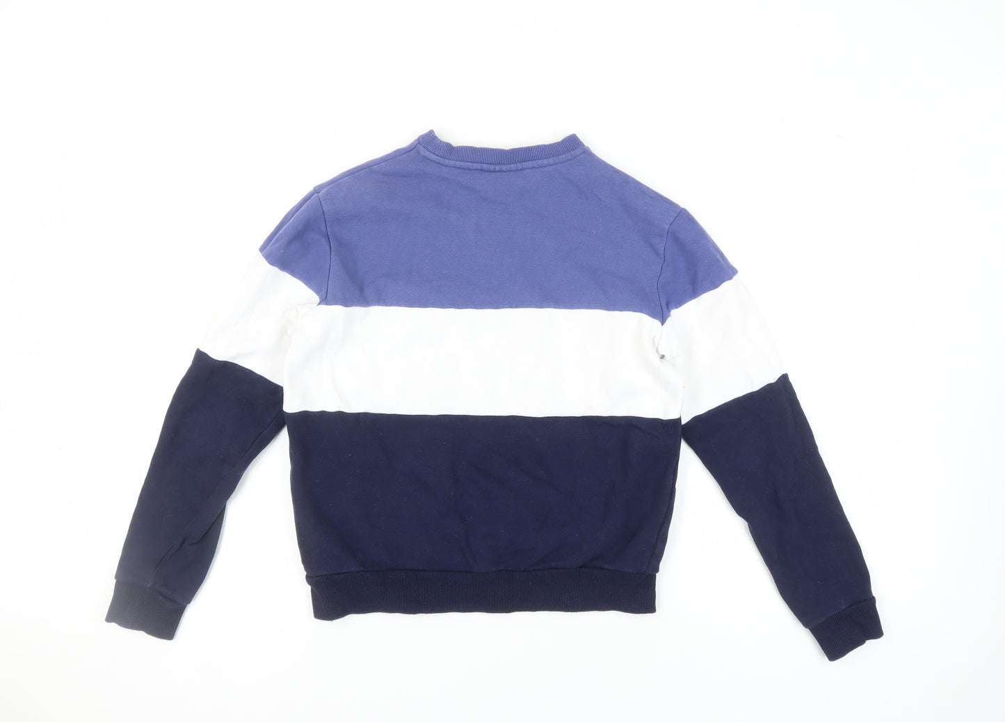 Fila Women's Blue Colourblock Logo Pullover Sweatshirt XS